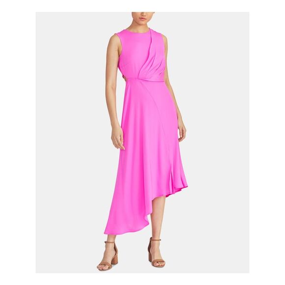 Rachel Roy Women's Santorini Sheath Dress - Halter Neck, Asymmetrical Drawstring Hem, 100% Polyester